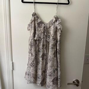 Abercrombie & Fitch Floral Mini Dress - Cream and Gray